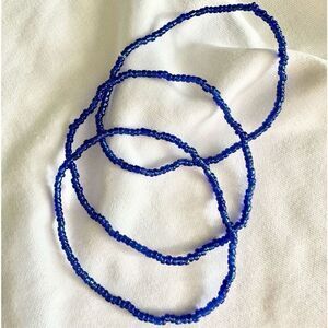 Royal blue Set of 3 petite beaded bracelets